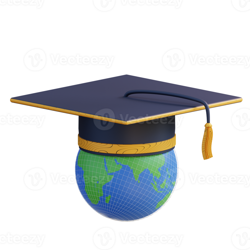 3D illustration of world graduation png