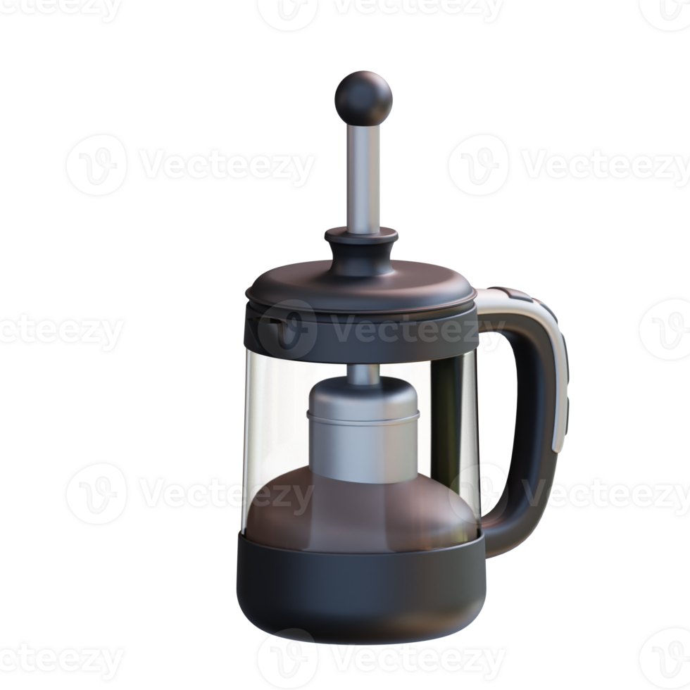 3d illustration French press png