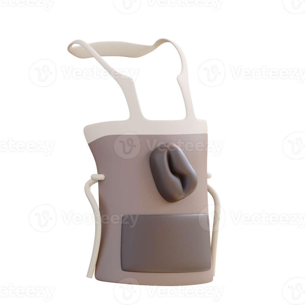 3d illustration coffee apron png
