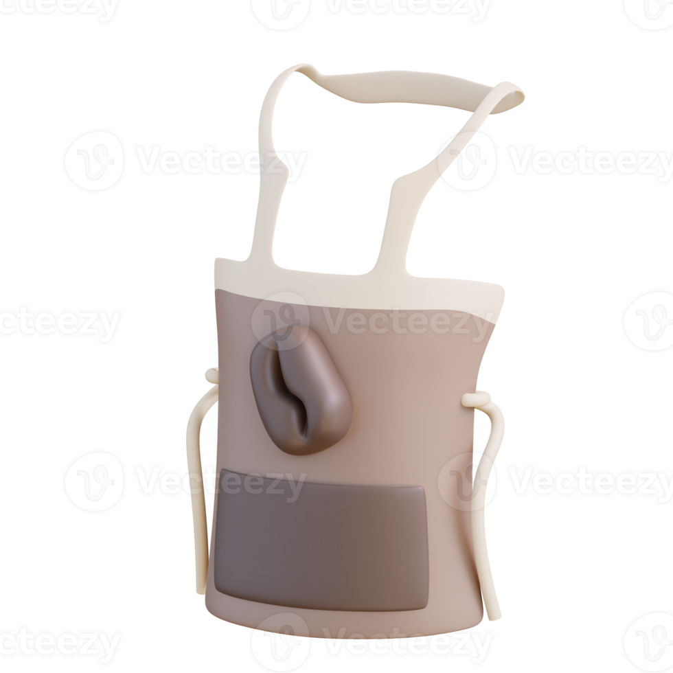 3d illustration coffee apron png
