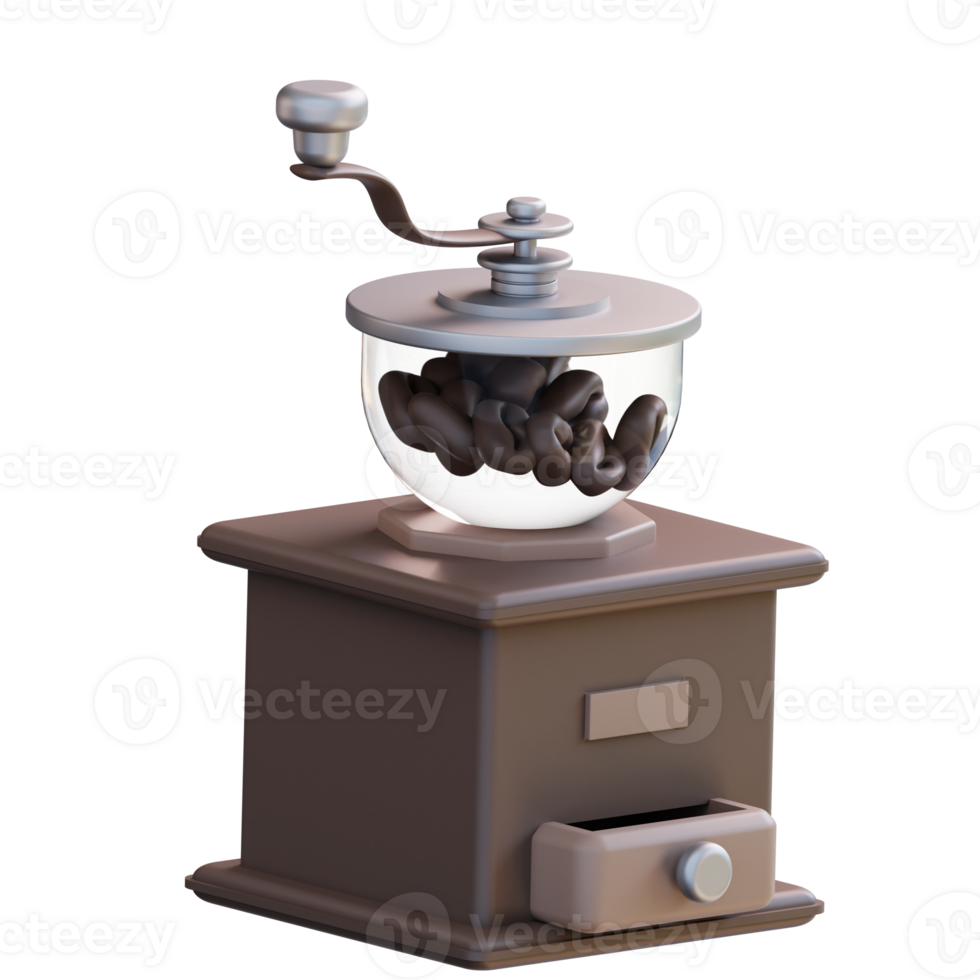 3d illustration coffee mill png