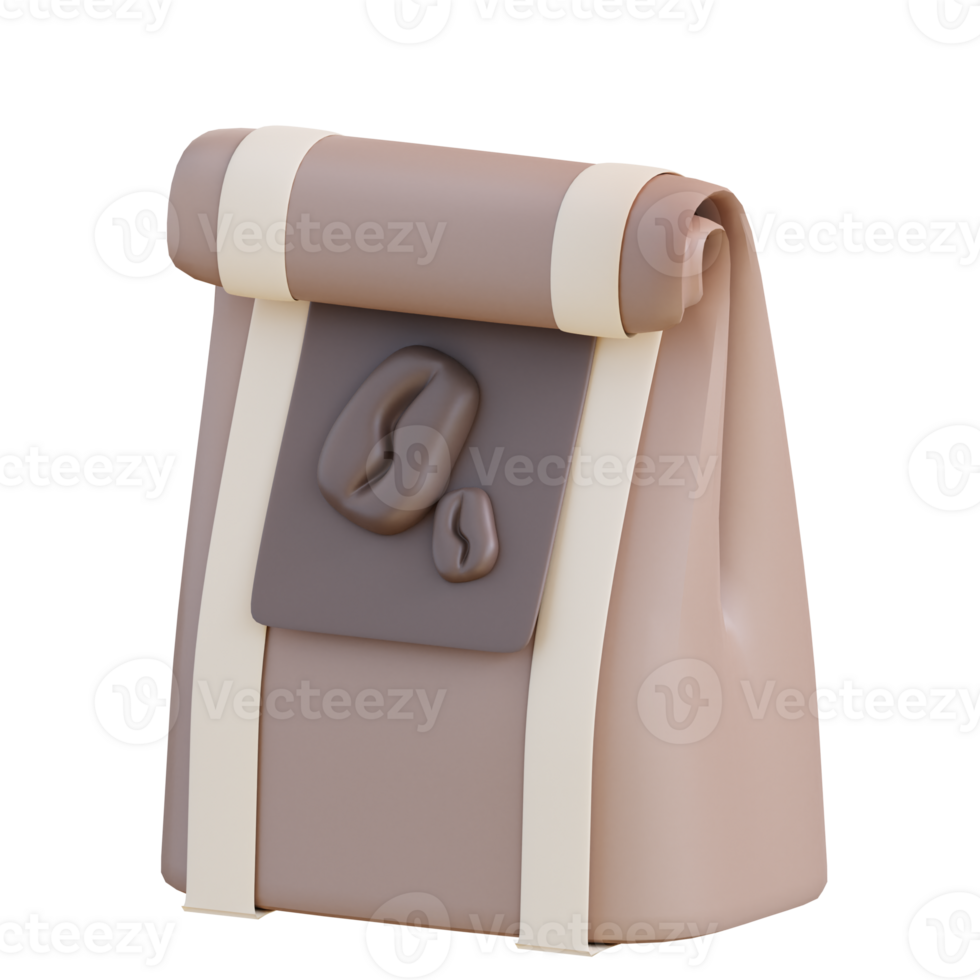 3d illustration coffee pack png