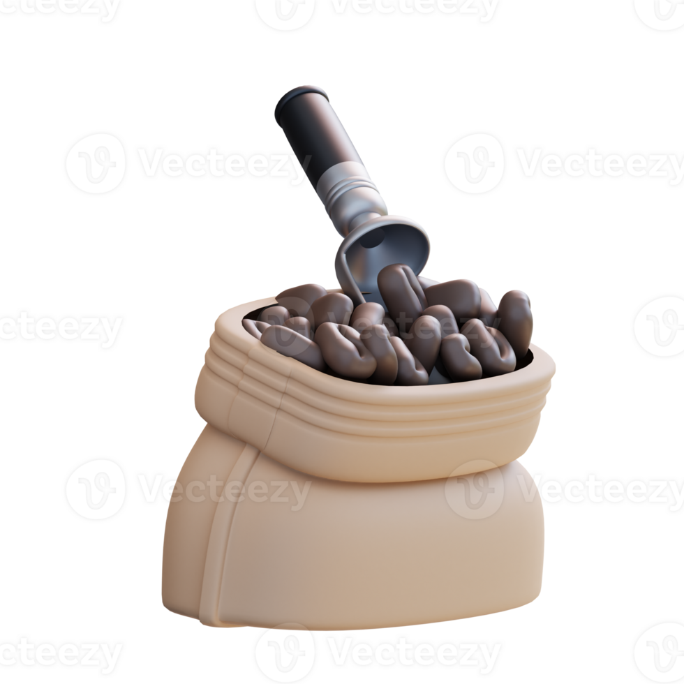 3d illustration sack of coffee been png