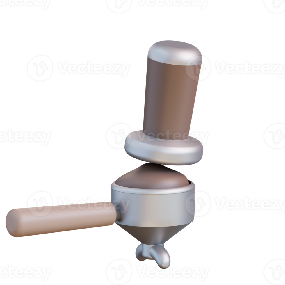 3d illustration portofilter and espresso tamper png