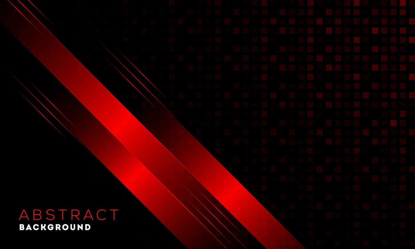 Red and Black Abstract Background with Striped and Square Pattern. vector
