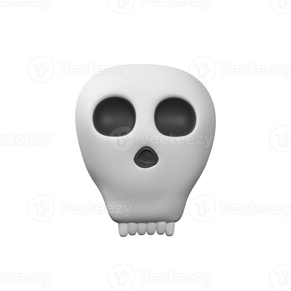 3D Render of Skull Element On White Background. png