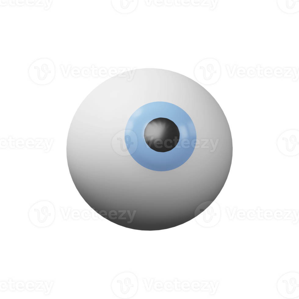 3d geven van oogbol element Aan wit achtergrond. png