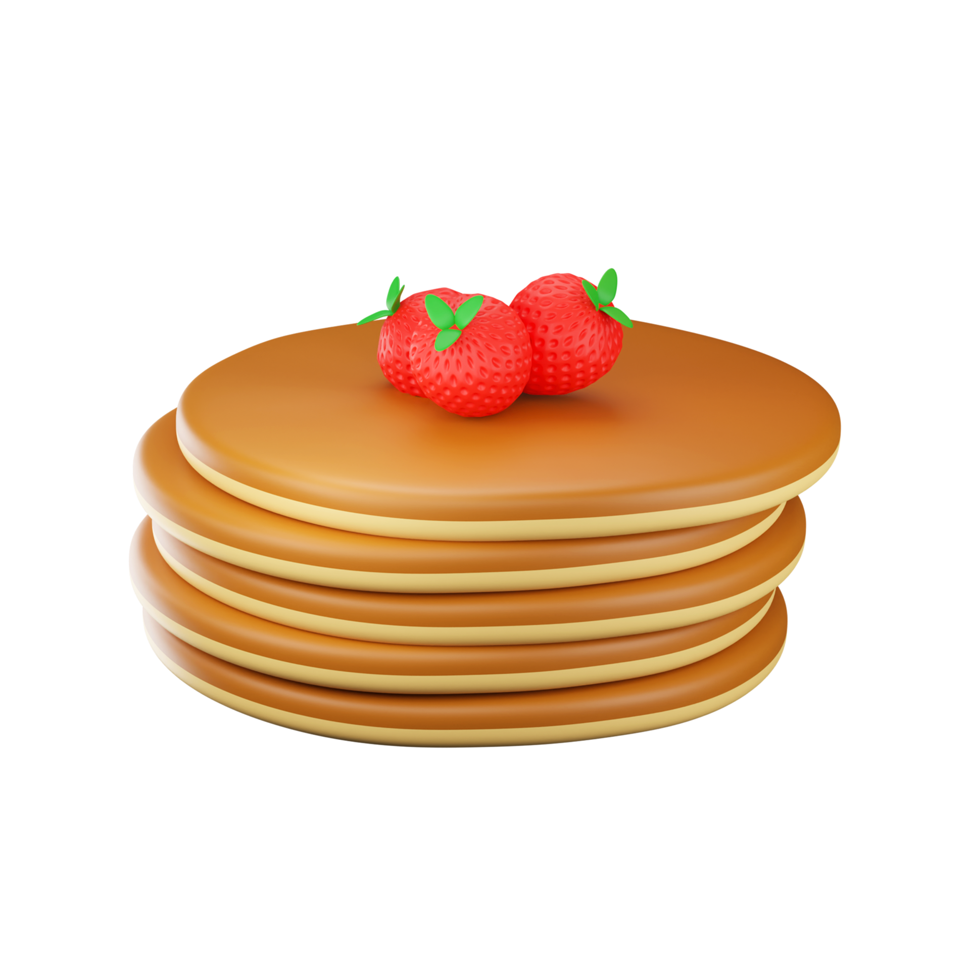 3D Illustration of Realistic Strawberry Decorate Pancake Icon. 23656262 PNG