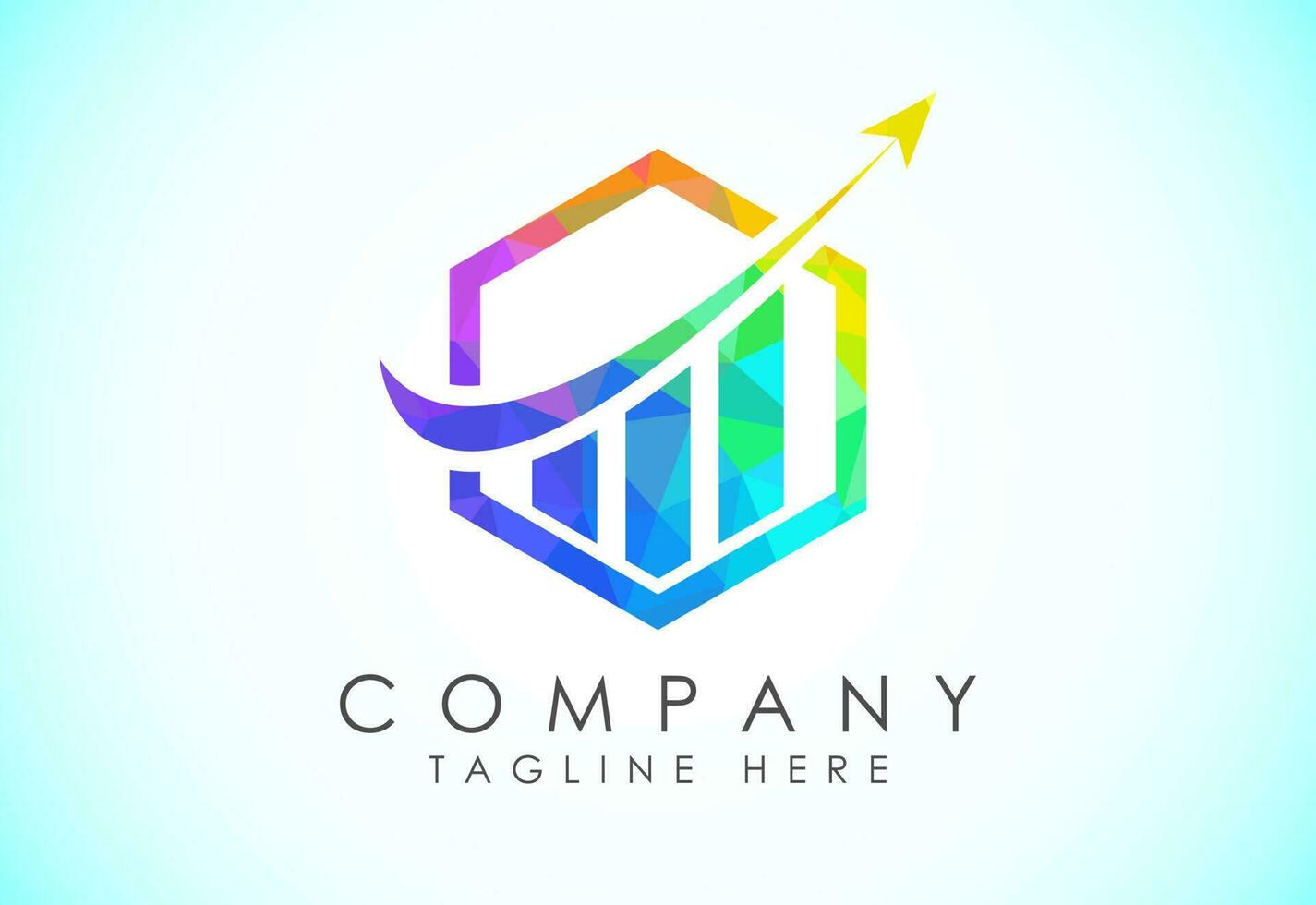Finance and accounting logo low poly art style design vector template, Business finance logo