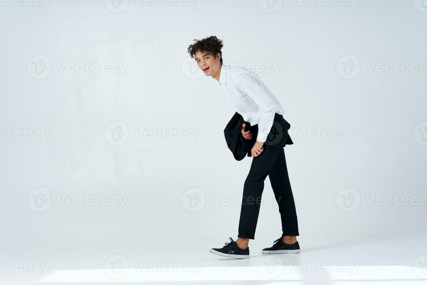 man in suit posing fashion self confidence business photo