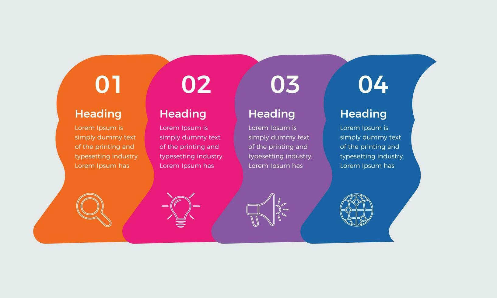 Vector colorful business 4 steps infographic elements design. Modern simple infographic design template. business infographic design