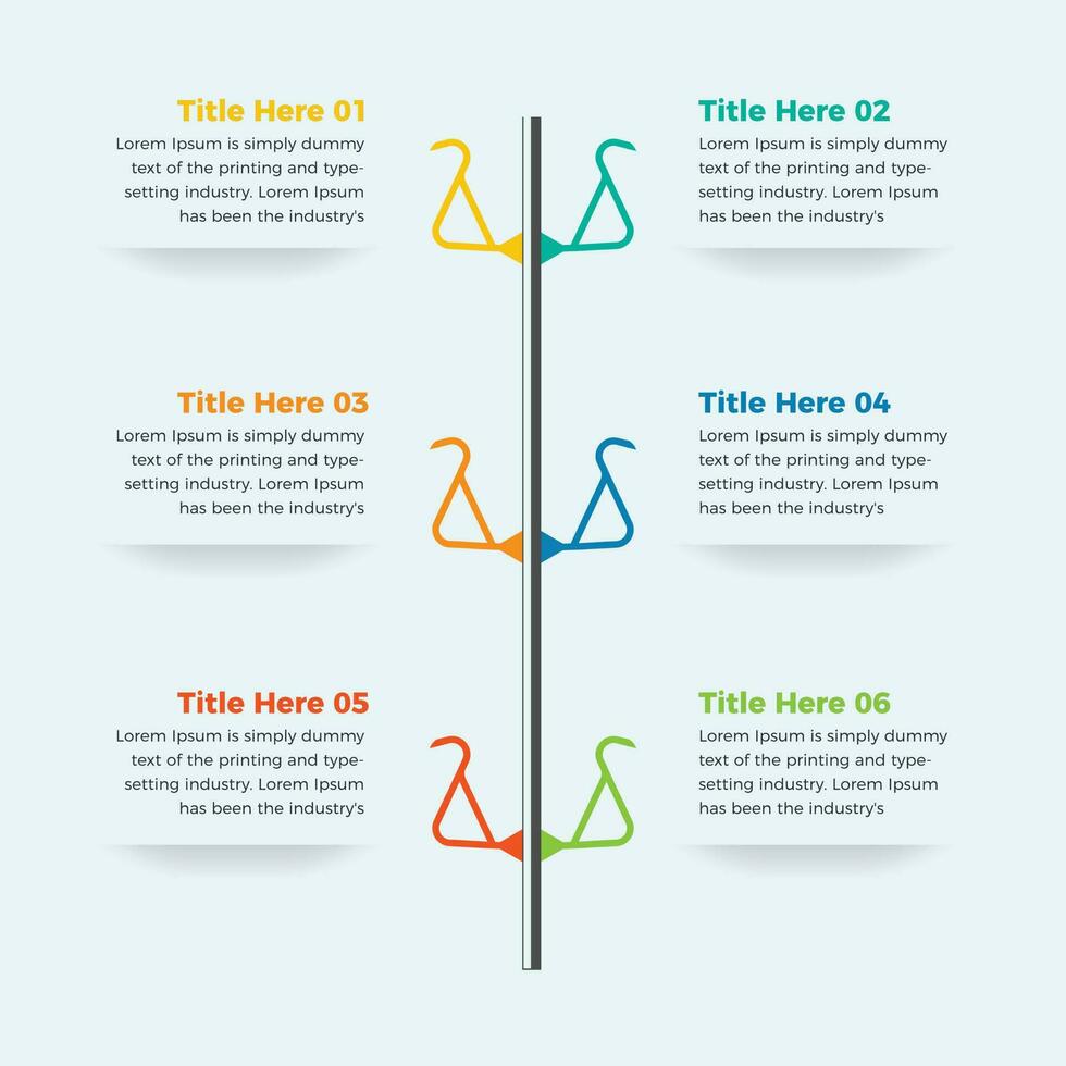 Six steps presentation business infographic template. Business concept infographic template with diagram. Modern infographic design template vector