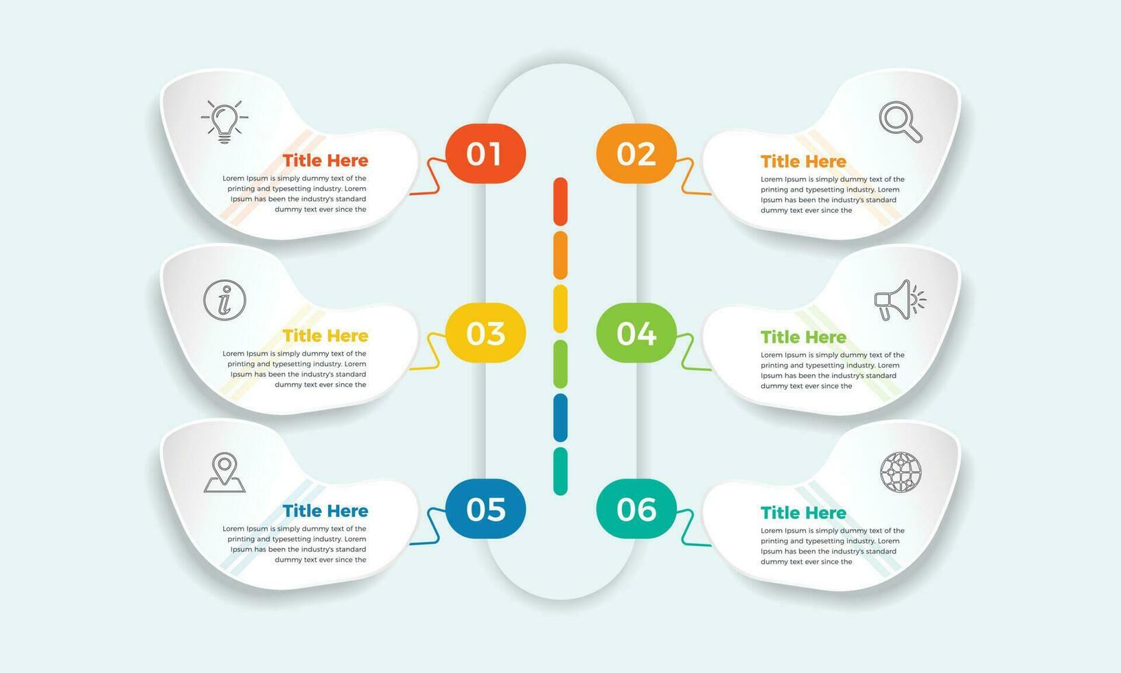 vector vistoso negocio 6 6 pasos infografía elementos diseño. moderno sencillo infografía diseño modelo. negocio infografía diseño