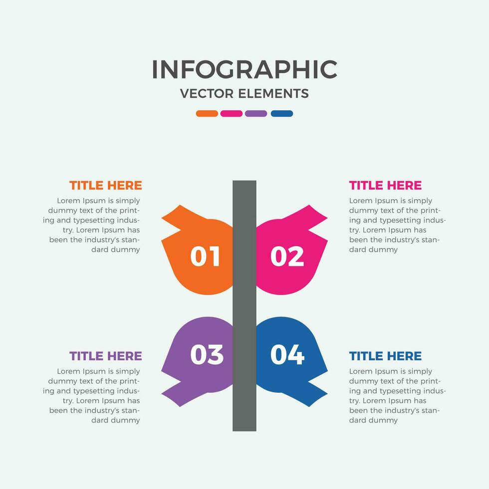 4 steps modern and editable process chart infographics element. Presentation business infographic template design vector