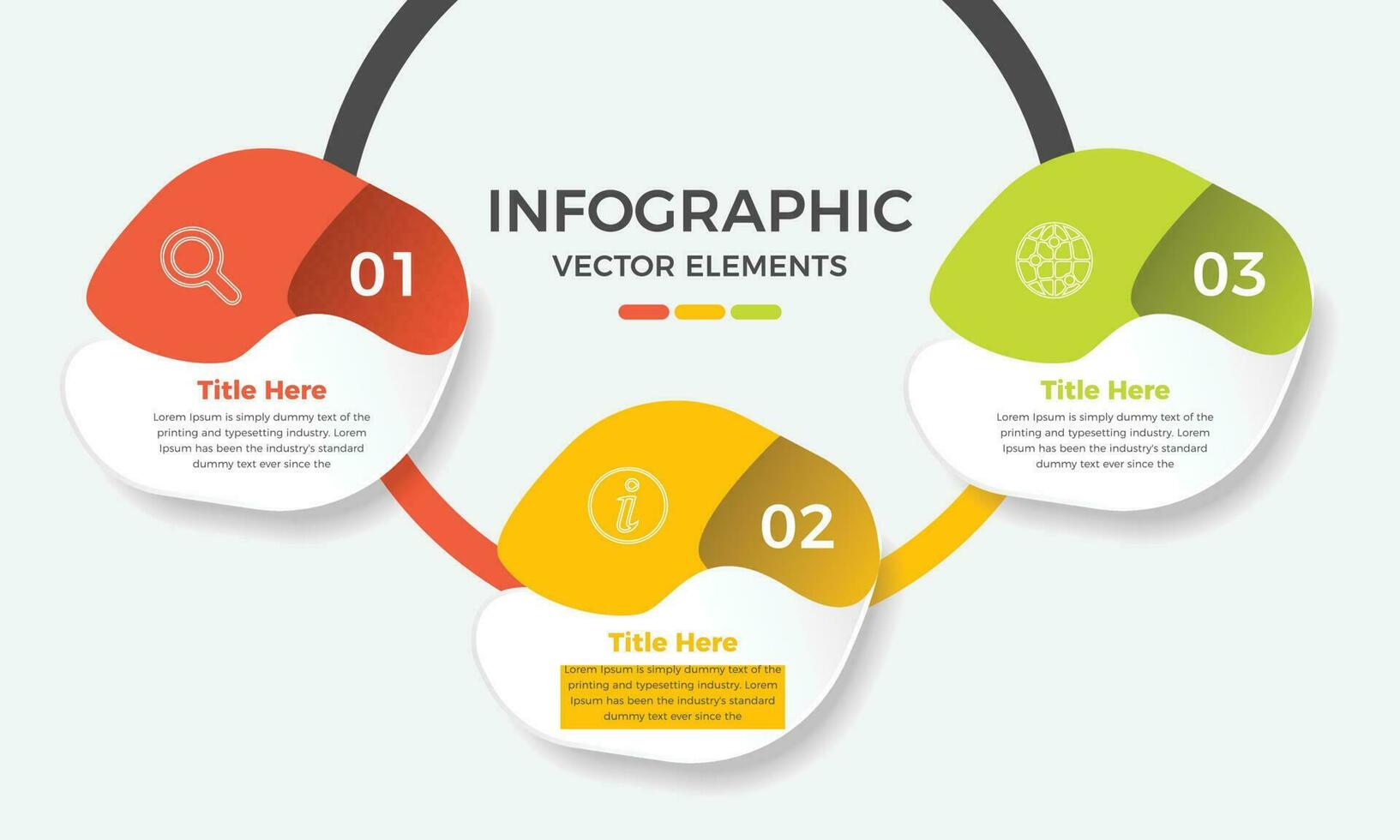 3 steps modern and editable process chart infographics element. Presentation business infographic template design vector