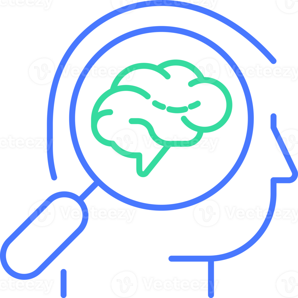 Brain check line icon png