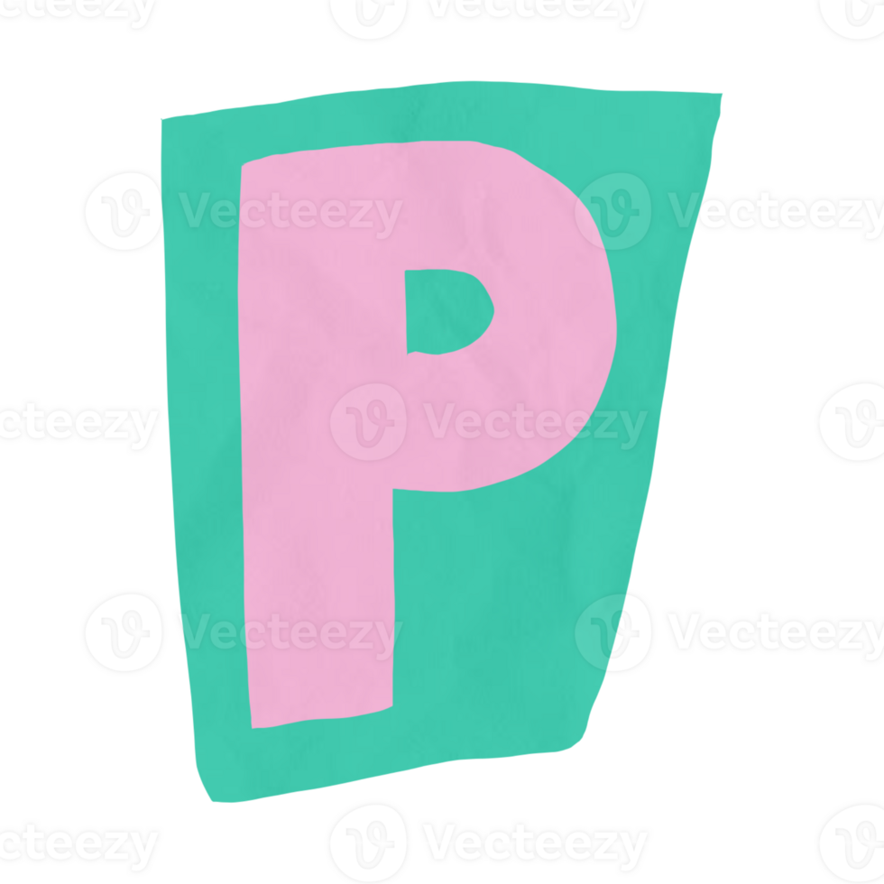 English Alphabet Cutout Retro Pastel style png