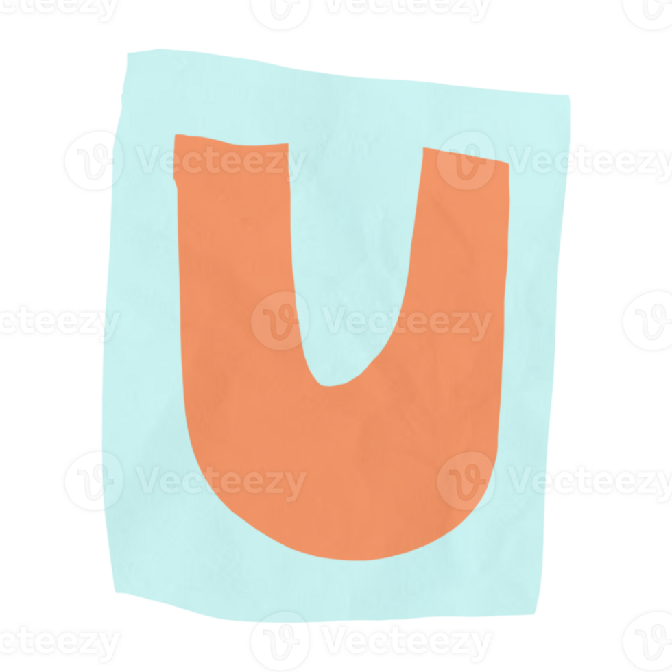 English Alphabet Cutout Retro Pastel style png