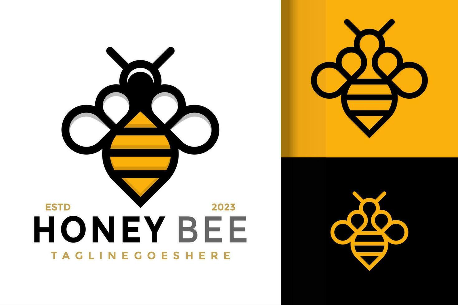 Honey Bee Letter B Logo vector icon illustration