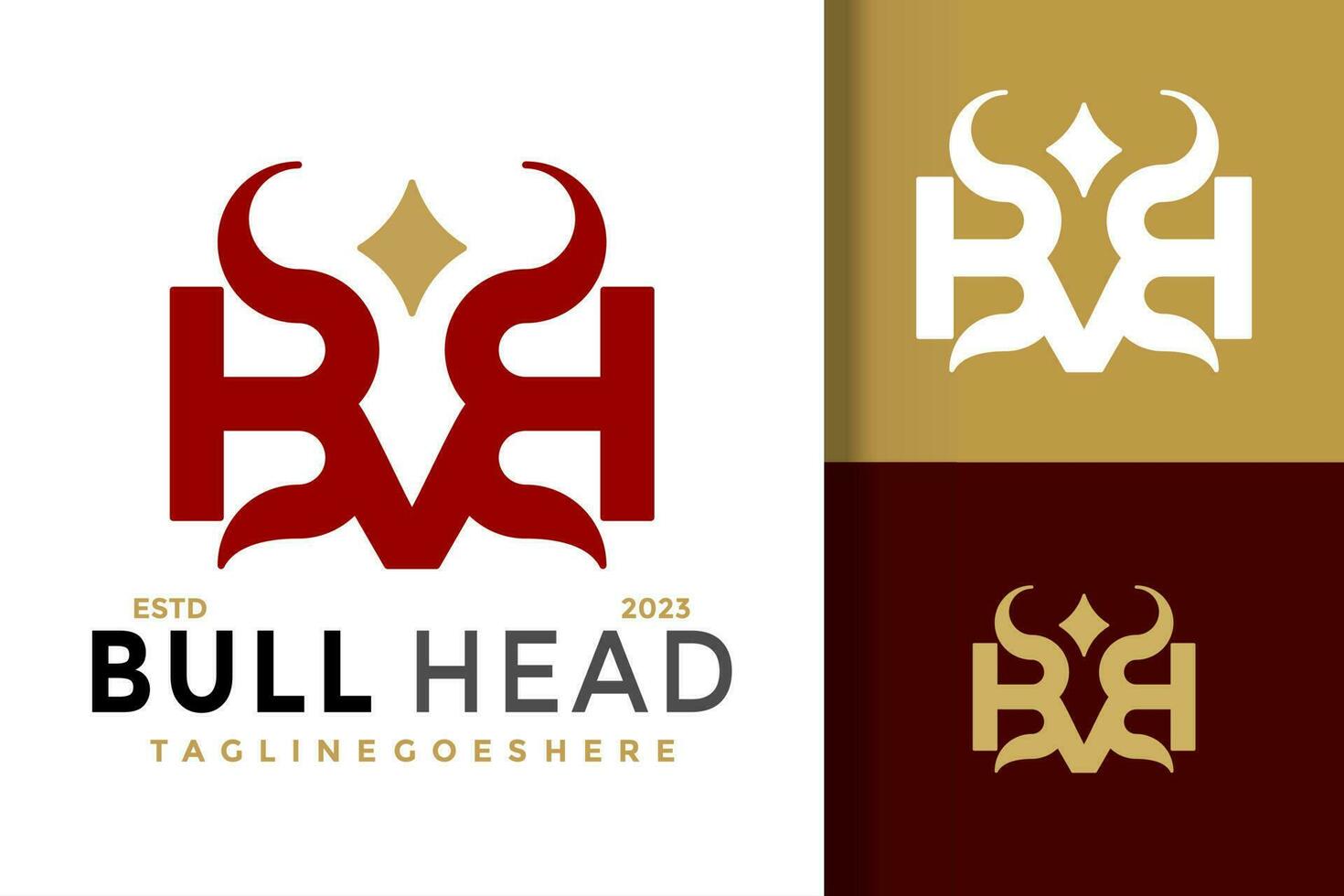 Letter B Bull Head Logo vector icon illustration
