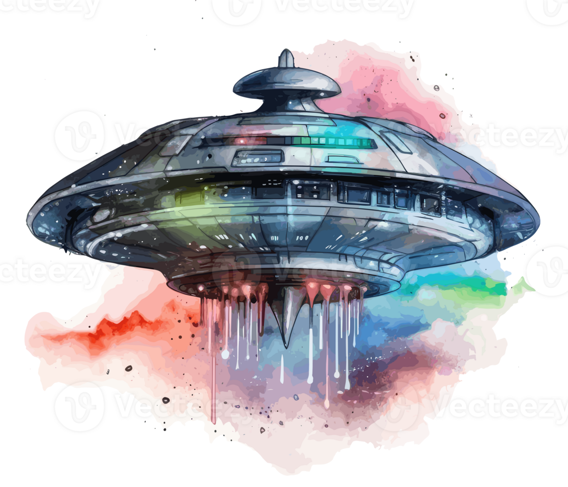 UFO painted in cool watercolor . png