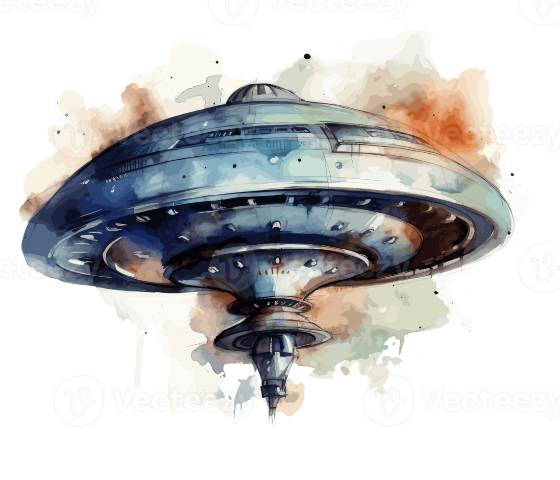 UFO painted in cool watercolor . png