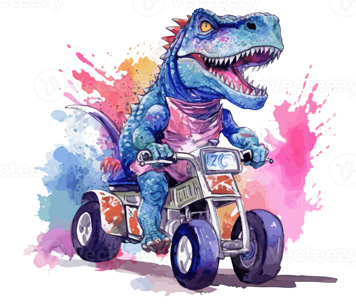 T-Rex Riding on Truck , Cartoon dinosaur characters driving . png