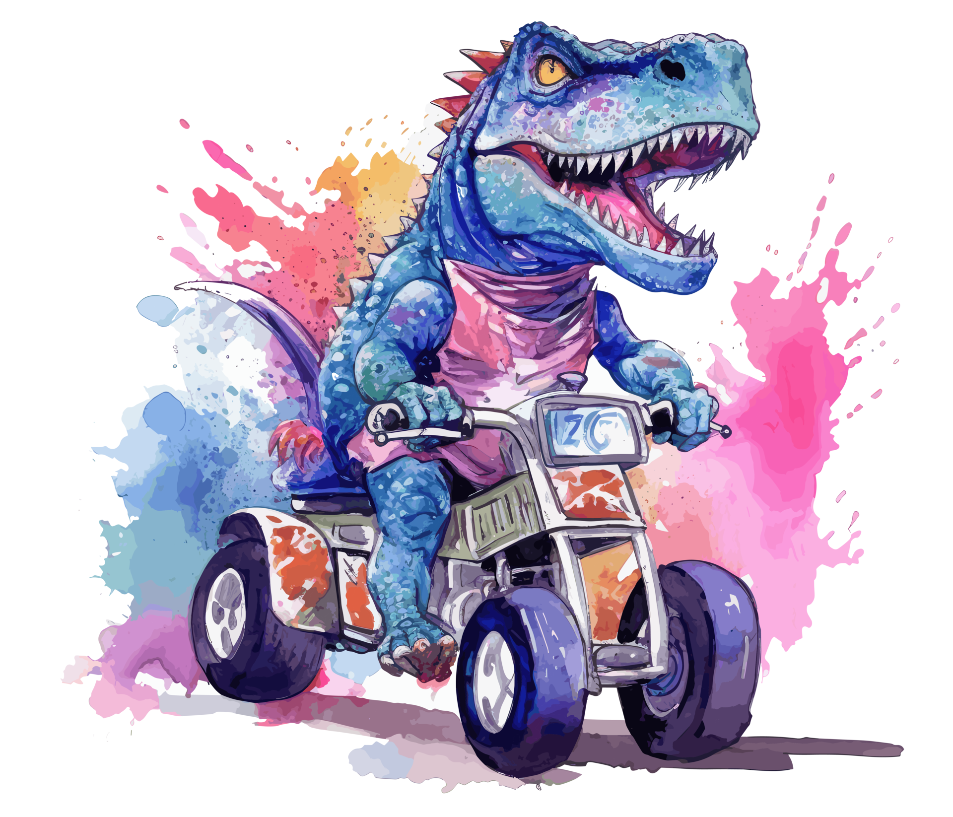 t-rex équitation sur un camion , dessin animé dinosaure personnages  conduite . ai généré 23657829 PNG