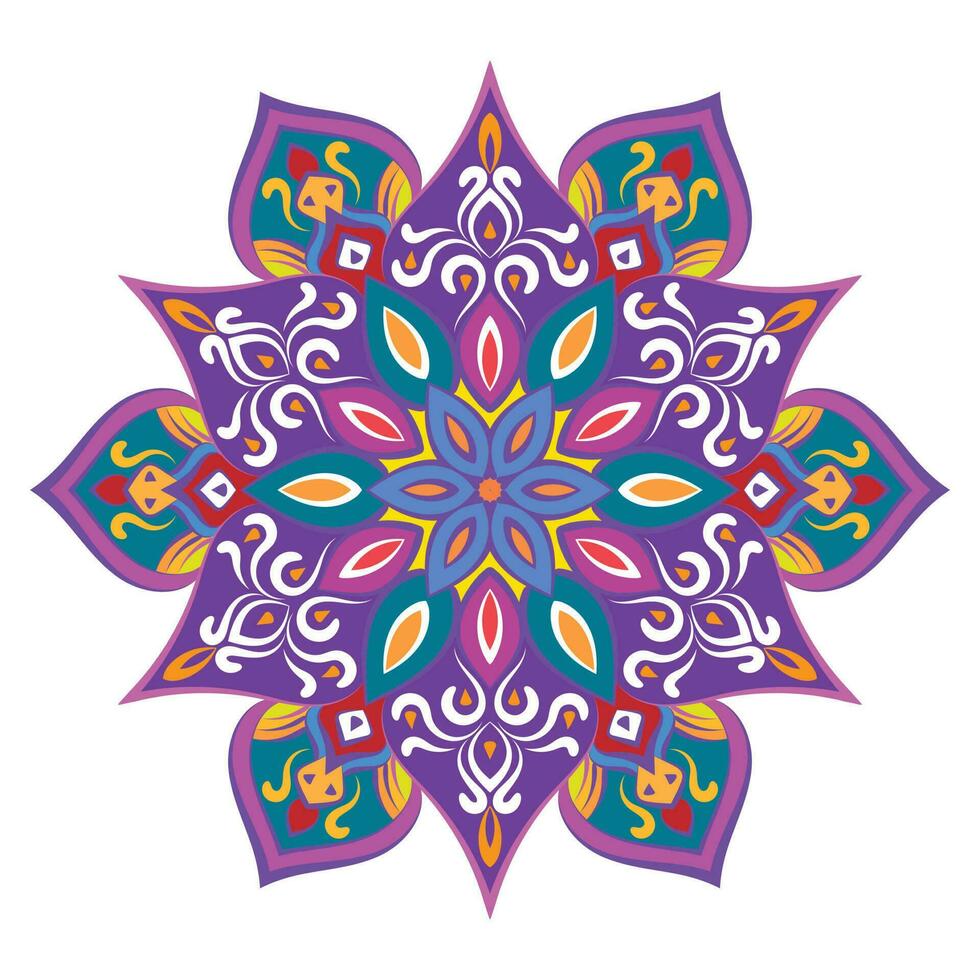 vistoso floral moderno mandala y flor antecedentes. vector