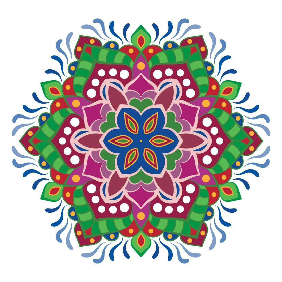 Colorful floral modern mandala and flower background. vector