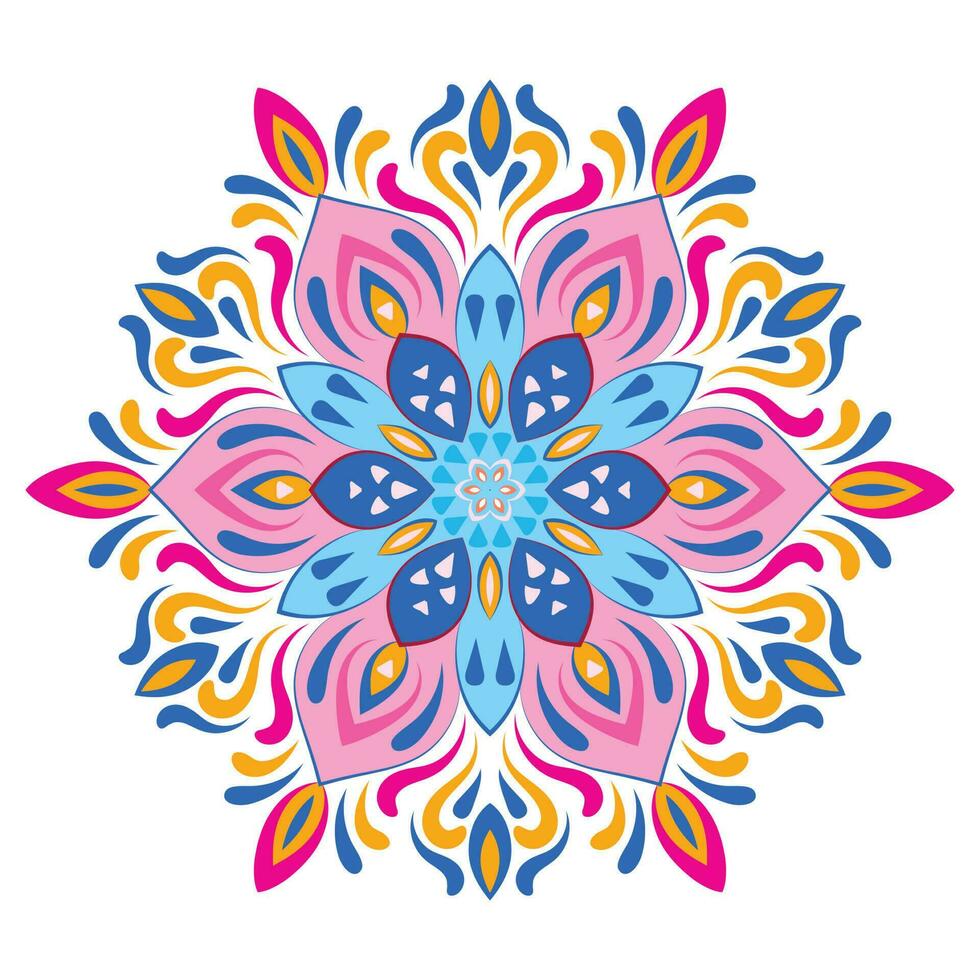 Colorful floral modern mandala and flower background. vector