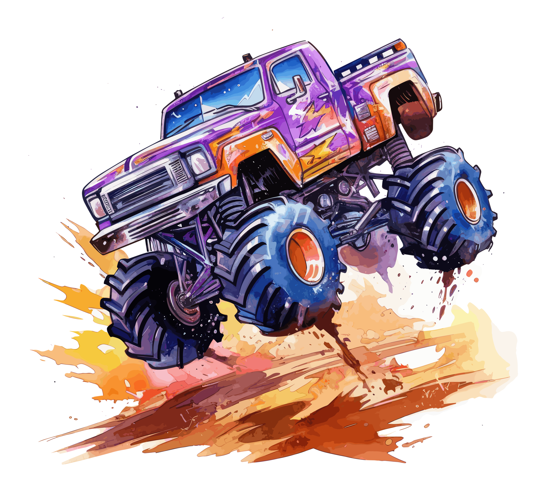 monster truck cartoon ai generate 25860247 PNG