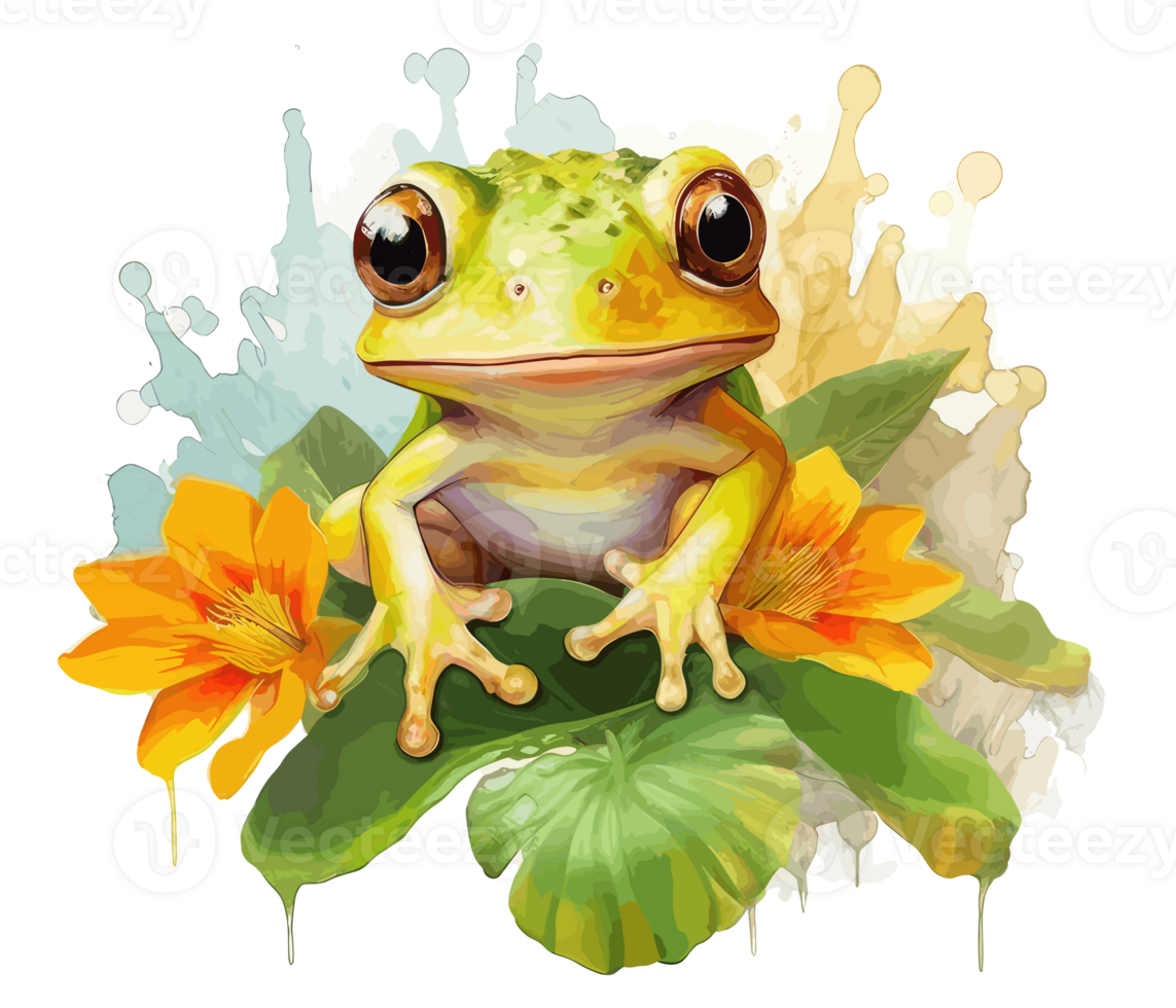 Insanely cute baby frog in teacup - AI Generated Artwork