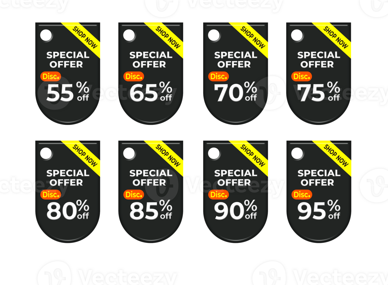 set tag special offer discount promotion  color variation png