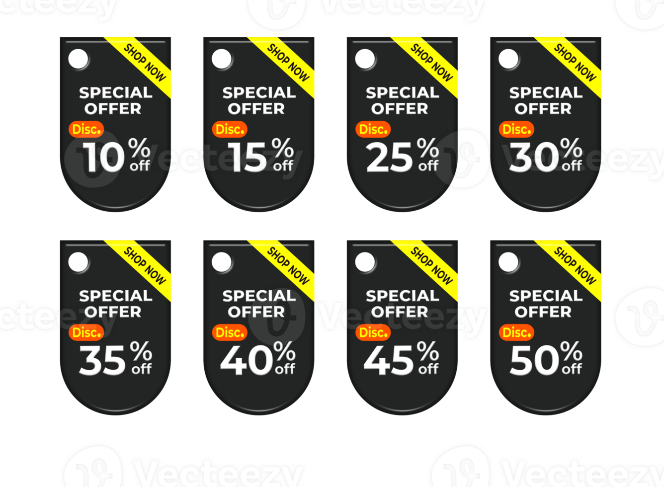 set tag special offer discount promotion  color variation png
