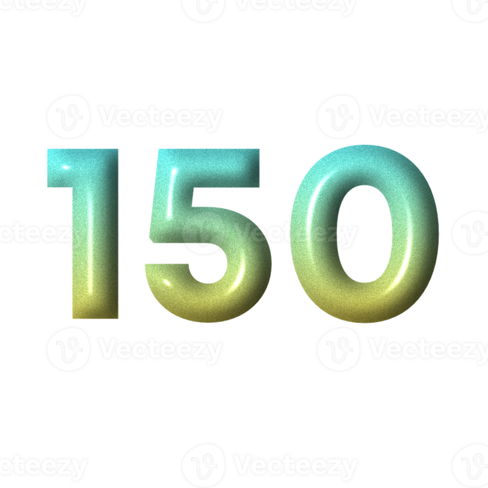 3D number yellow tosca gradient color png