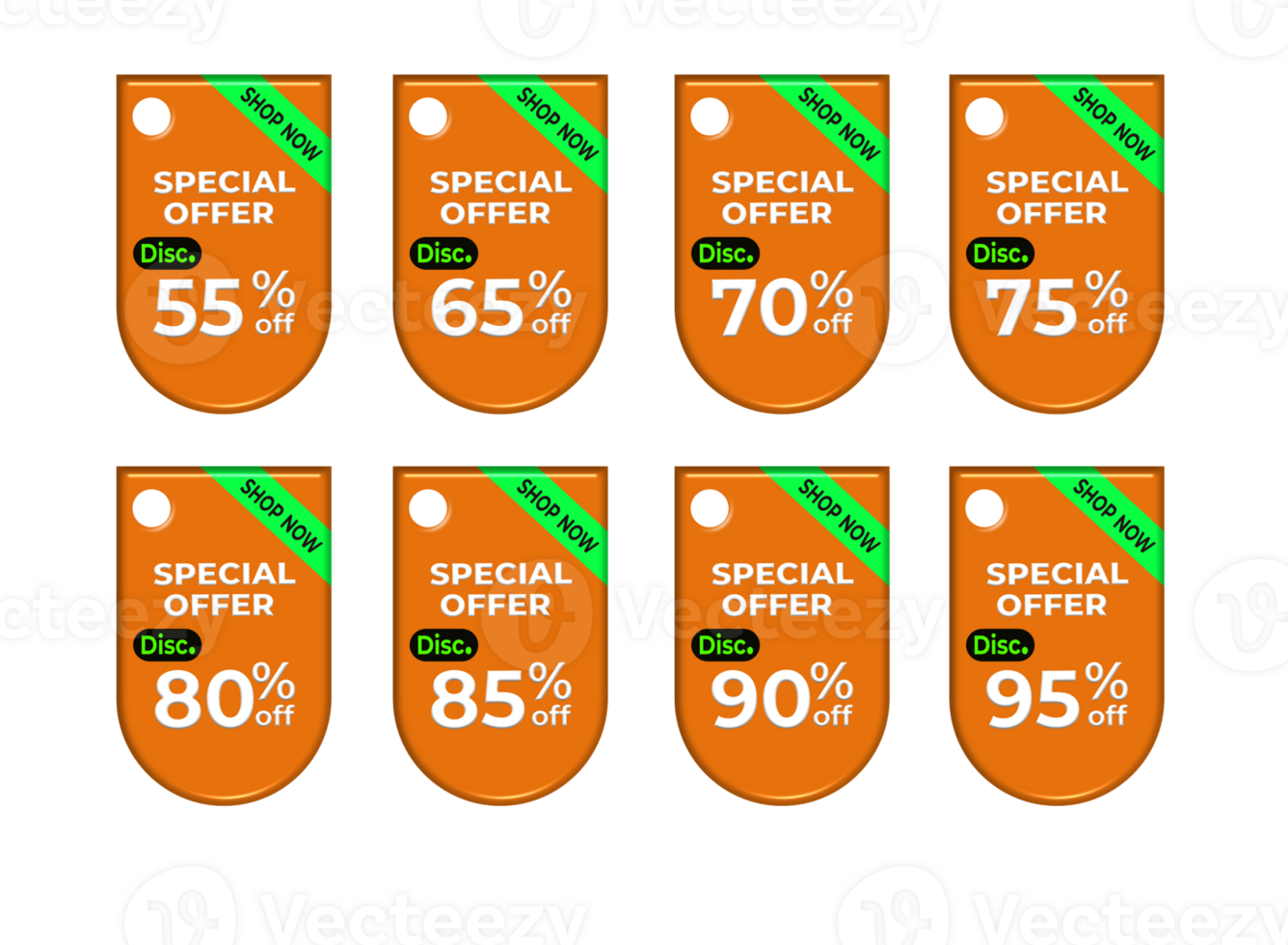 set tag special offer discount promotion  color variation png