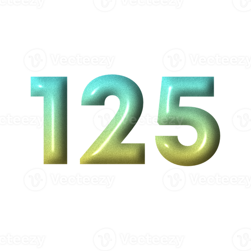 3D number yellow tosca gradient color png