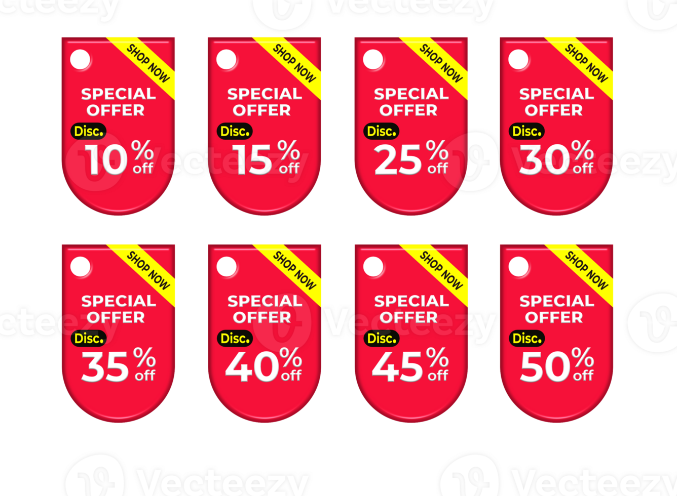 set tag special offer discount promotion  color variation png