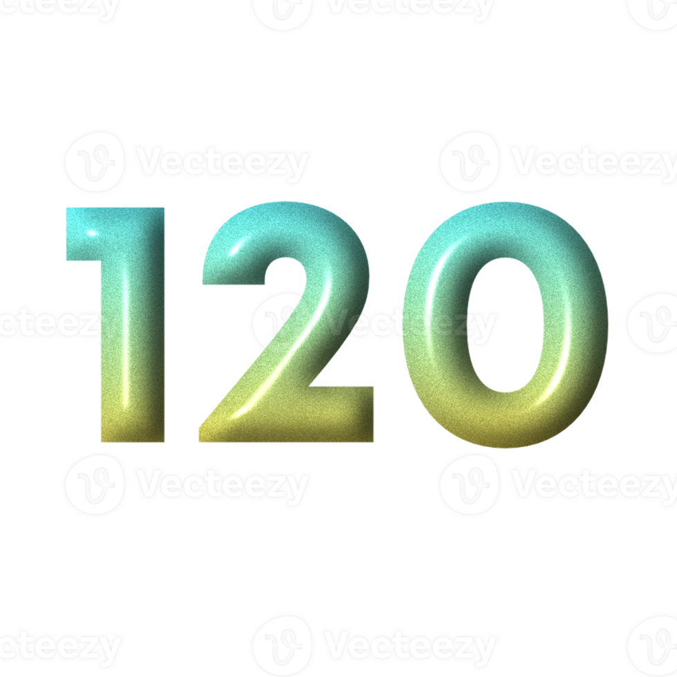 3D number yellow tosca gradient color png
