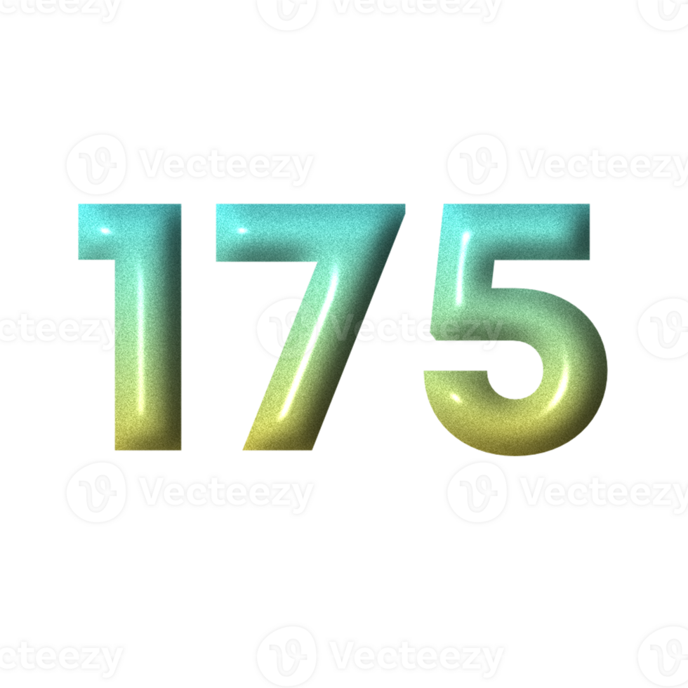 3D number yellow tosca gradient color png