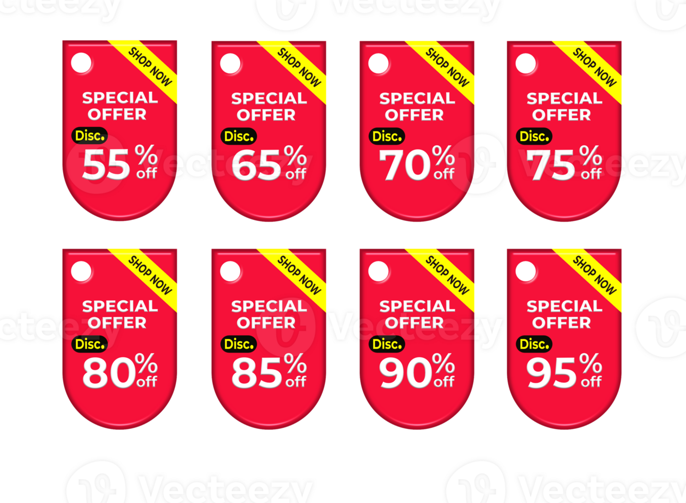 set tag special offer discount promotion  color variation png