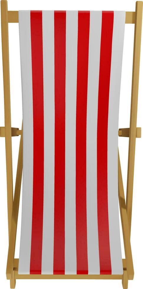 isolated deck chair realistic illustration. beach chair top view vector