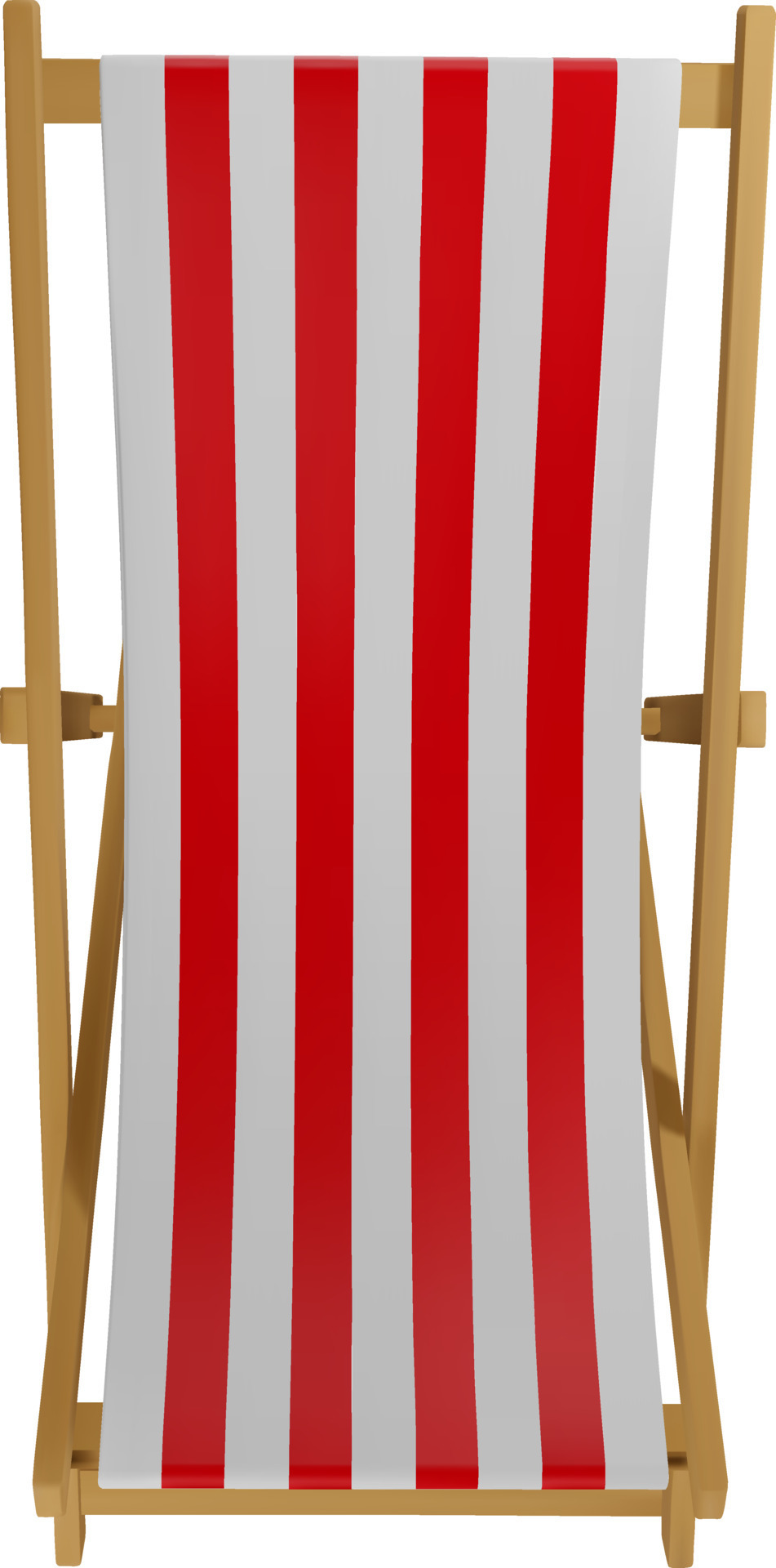 isolated deck chair realistic illustration. beach chair top view