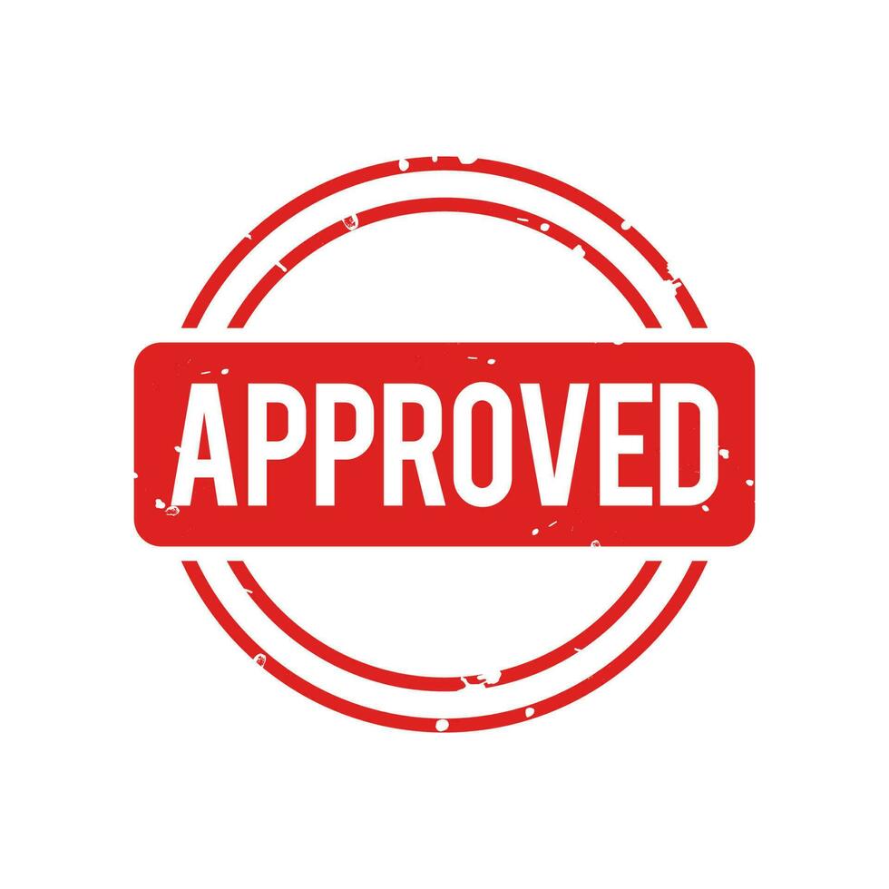 Approved red stamp text on circle on white background, vector illustrationmal 2