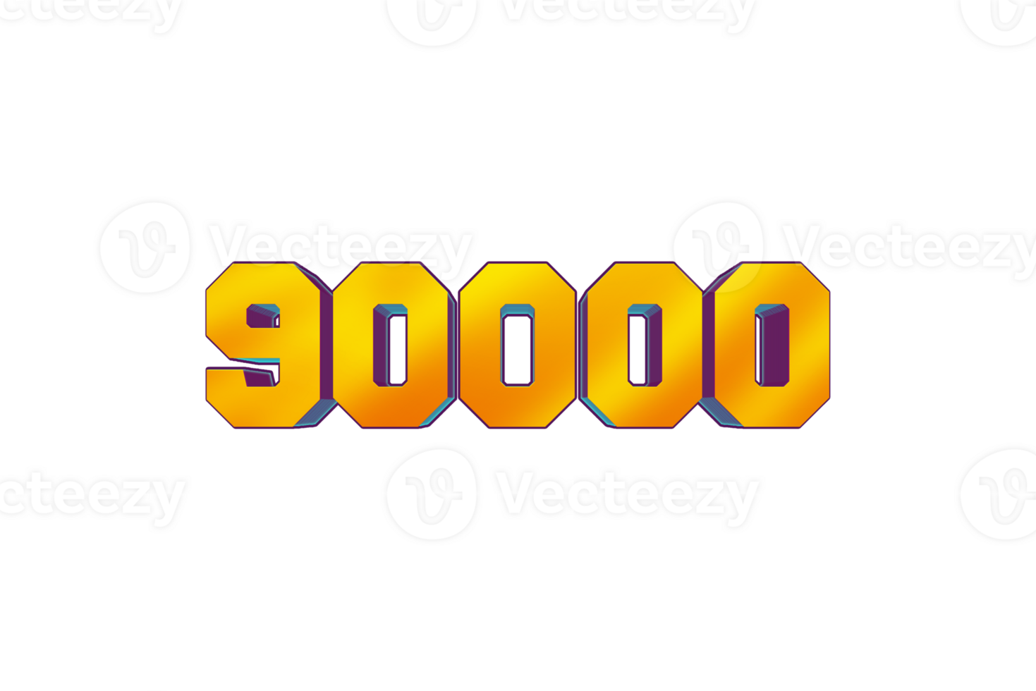 90000 suscriptores celebracion saludo número con 3d diseño png