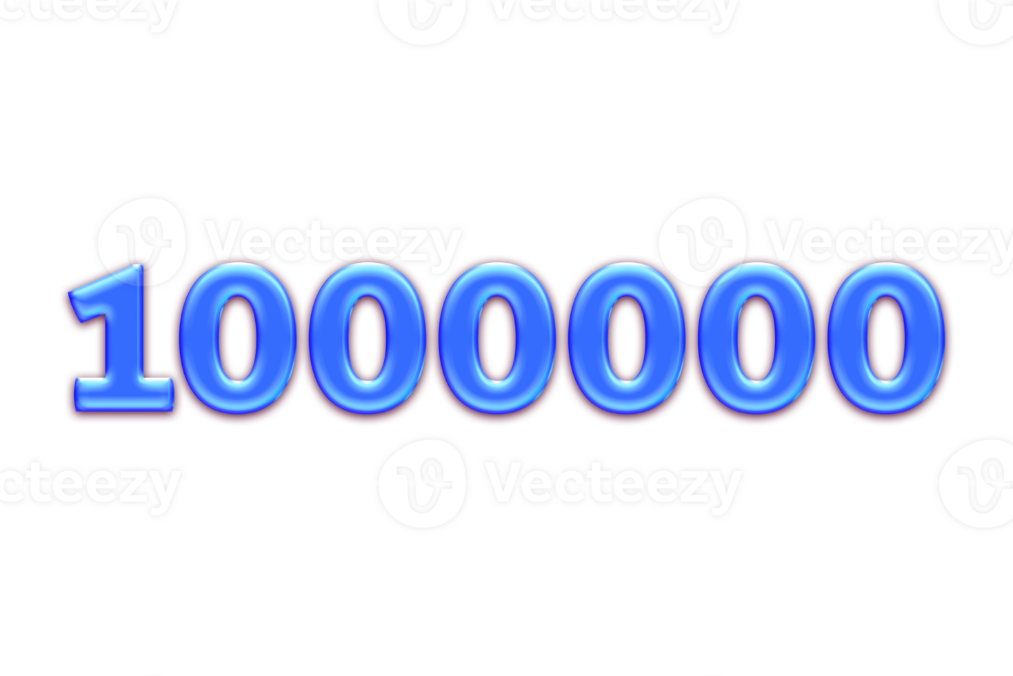 1000000 subscribers celebration greeting Number with blue glosse design png