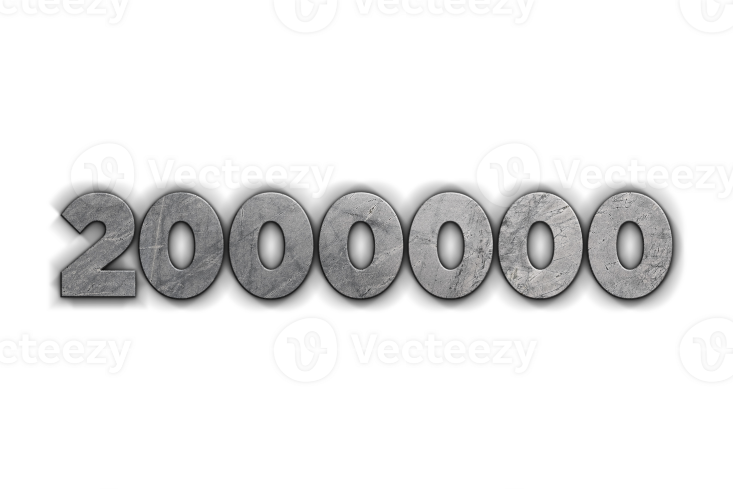 2000000 subscribers celebration greeting Number with concrete design png