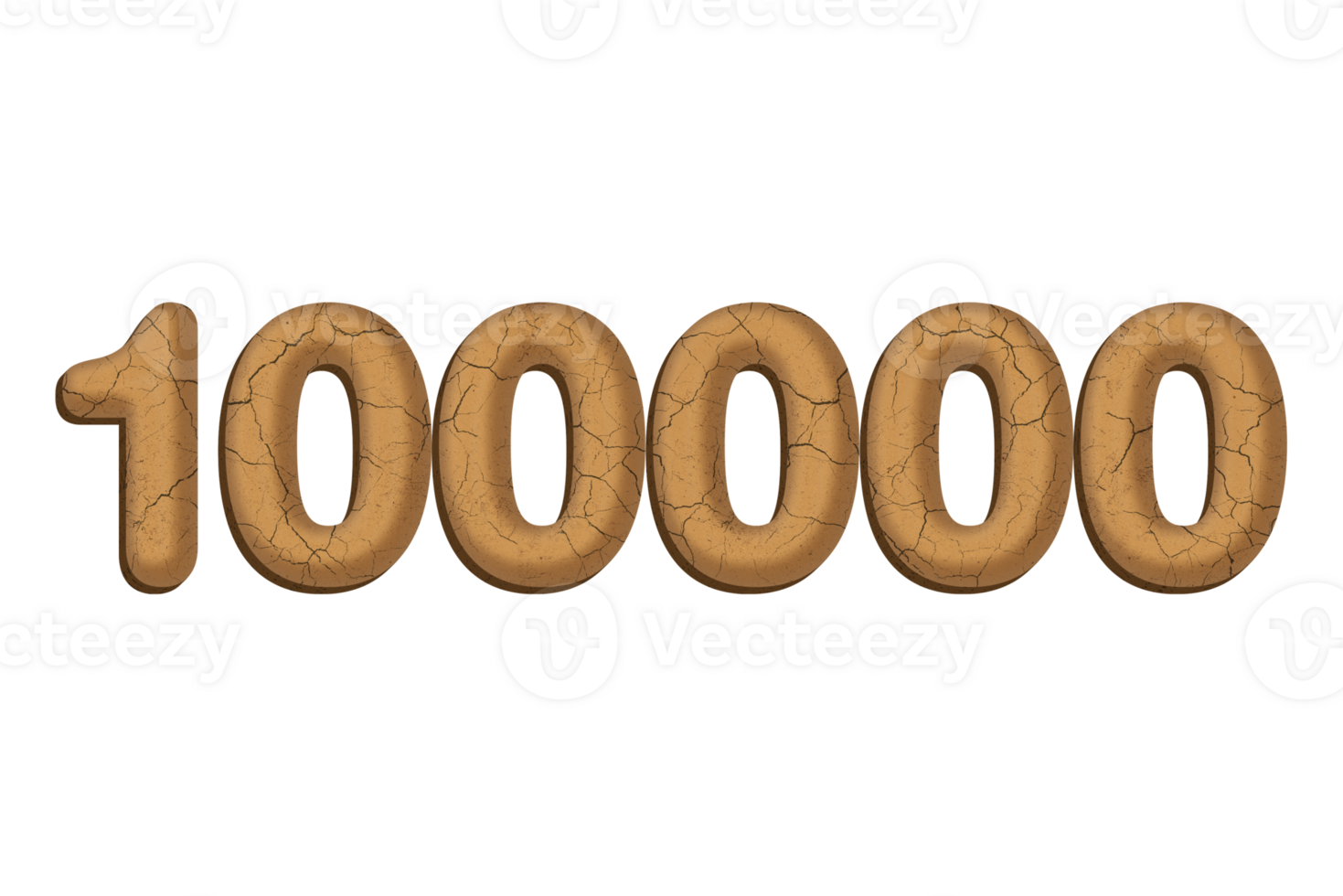 100000 subscribers celebration greeting Number with mud design png