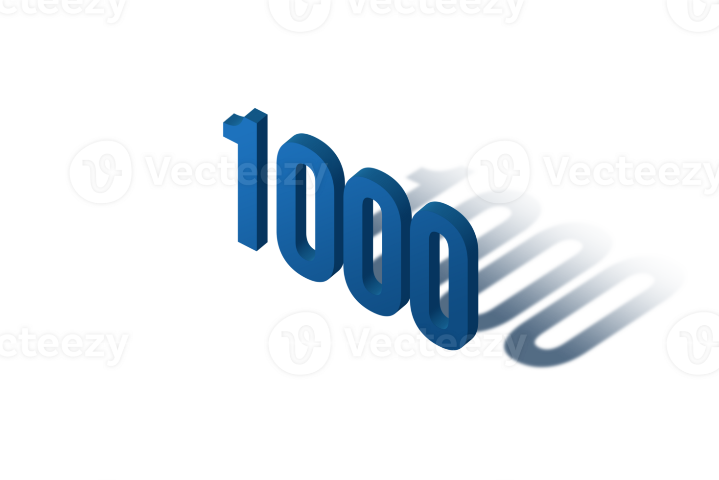 1000 subscribers celebration greeting Number with isomatric design png